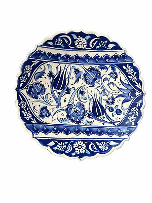 #ad Handmade Blue amp; White Floral Turkish Decorative Dish Plate $19.00