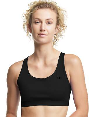 #ad Champion Sports Bra The Absolute Women#x27;s Double Dry Racerback Pullover Moderate $22.50