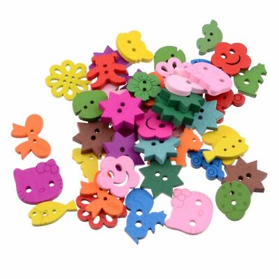 #ad Wooden Flowers Heart Animals Button Sewing Clothing Garment Charms Buttons 20pcs $8.76