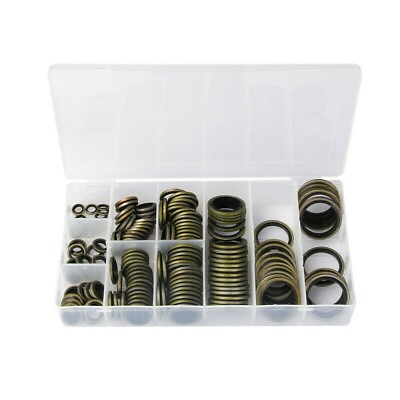 #ad 150Pcs M6 M24 Mechanical Sealing Washers Seal Flat O Ring Gaskets with Case $24.69