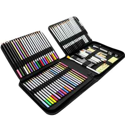 #ad #ad 83 pcs Professional Drawing Artist Kit Set Pencils and Sketch Charcoal amp; Bag $17.95