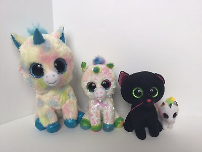 #ad Ty Beanie Boos Lot Of 4 Assorted Sizes Stuffed Animals $12.97