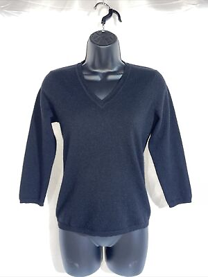 #ad Cotton Club Womens Cashmere Blend Black Sweater Size S $28.74