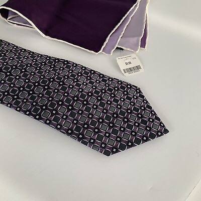 #ad Joseph amp; Feiss Purple Pattern Tie With Mens Wearhouse Purple Pocket Square $15.99