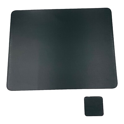 #ad Artistic Black Leather Desk Pad 19 x 24 with Coaster 1924LE *Read* $10.44