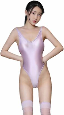 #ad Women#x27;s Bodysuit Pantyhose Soft Sexy Underwear Lingerie Backless Jumpsuit Purple $3.99