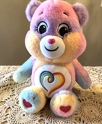 #ad Carebear Togetherness Bear Rainbow Tie Dye Stuffed Plush $13.50