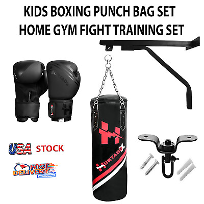 #ad Kids Boxing Punchbag Set Boxing Punching Bag Martial Arts MMA Fight 3 FT Empty $63.99