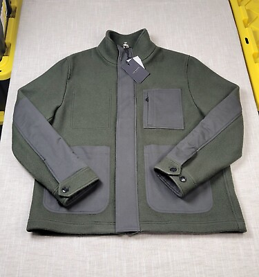 #ad Ted Baker Coat Jacket Size 3 Medium Mens Green Full Zip Heliski Wool Funnel Neck $149.95
