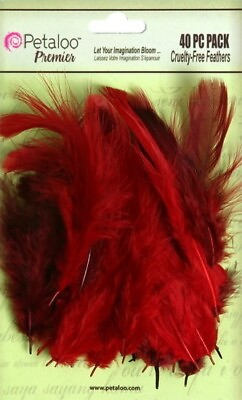 #ad Mixed FEATHERS RED BURGUNDY Mix 40 per Pk approx 6cm long Petaloo AU $5.25