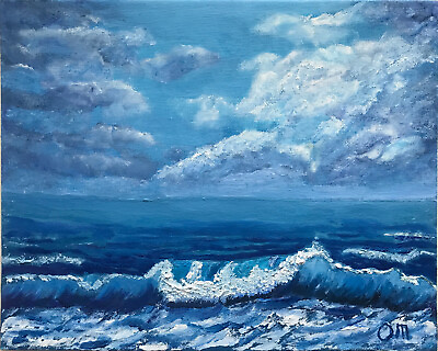 #ad Ocean Wave Painting Original Seascape Wall art Ocean Painting Wave Painting $49.00