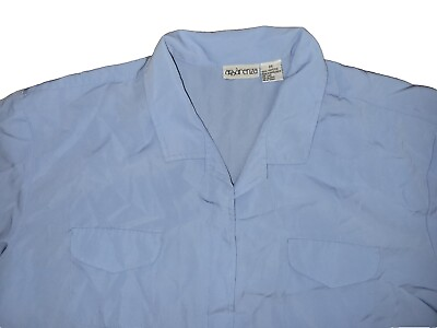 #ad Apparenza Vintage Blouse Periwinkle Button Down Flap Pockets Plus Size 2X $9.99
