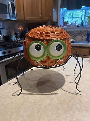 #ad Halloween big eyed spider pumpkin decor basket Pumpkin Holder $50.00
