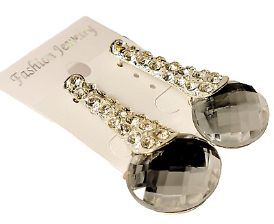 #ad Beautiful Long Diamonds Dangle Sterling Silver Platted Fashion Earrings NWT $9.97
