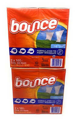 2x 160 Bounce Fabric Softener Dryer Sheet Outdoor Fresh Less Iron $9.00
