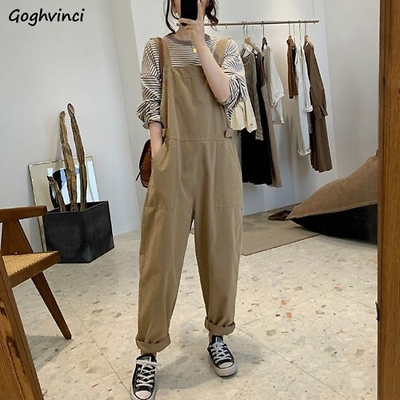 #ad Jumpsuits Women All match Loose Streetwear High Waist Pockets Lovely Collage $32.68