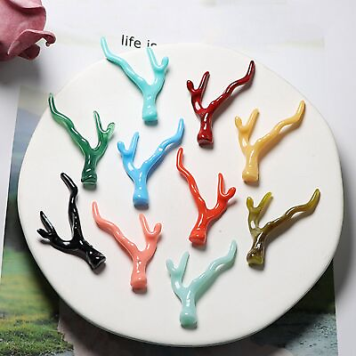 #ad Trendy Acrylic Coral Charms Colorful Sea Plant Pendants Jewelry Making 10pcs $12.42