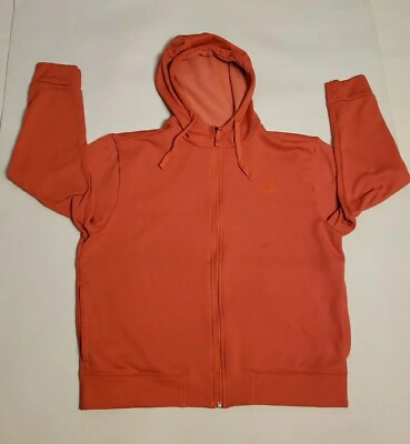 #ad The North Face Womens Sz Large Orange Light Fleece Jacket Full Zip Hooded $21.00