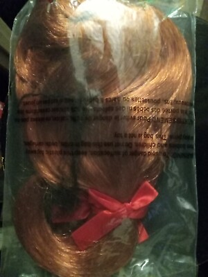 #ad Spirit Halloween red child#x27;s play long hair with red bow prop wig. Child size $29.00