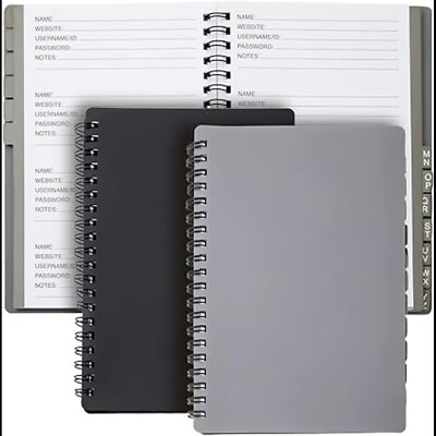#ad 2 Pack Spiral Password Keeper Book with Alphabetical Tabs Password Notebook. $16.20
