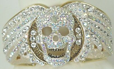#ad Kirks Folly Bad To The Bone Skull Cuff Bracelet goldtone $99.99