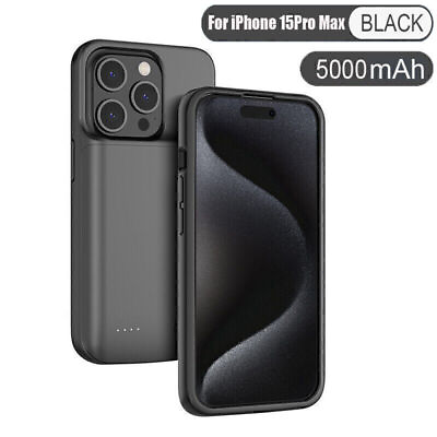 #ad For NEW iPhone 15 Pro Max External Battery Charger Case Power Bank Cover 5000mAh $15.99