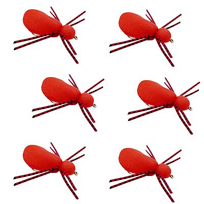 #ad Foam Spider Fly Fishing Set – Red 6 Pc Hook Size #14 Topwater Dry Flies f... $22.32
