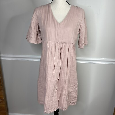 #ad Synergy Organic Cotton rose Tunic Top Dress Size Medium lagenlook Womens $39.95