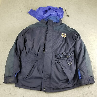 #ad Coast Guard Jacket Men Large 3 in 1 VTG Navy Blue Thinsulate Sleet Mud Snow USCG $59.88