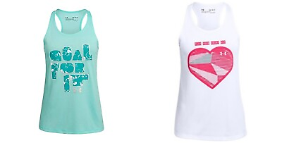 #ad New Under Armour Girls Heatgear Tank Top Choose Size and Color $14.95