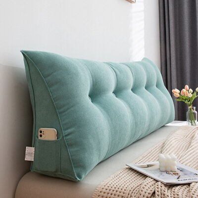 #ad Velvet Triangle Sofa Cushion Pillow Washable Removable Backrest Waist Cushion $265.10