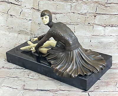 #ad Handcrafted bronze sculpture SALE Dance Sitting Elegant Chiparus Demetre Signed $284.50