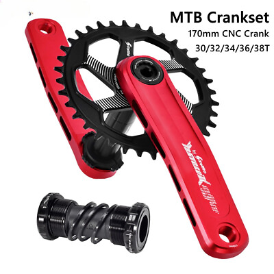 #ad MTB Bicycle Crankset 170mm Crank Arm 30T 32T 34T 36T 38T GXP Chainring BB $117.86