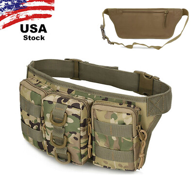 #ad Tactical Fanny Pack Bumbag Waist Bag Military Hip Belt Outdoor Hiking Fishing $11.89