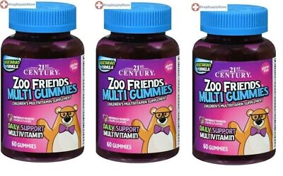 #ad 21st Century Zoo Friends Multivitamin Gummy 60 gummies X 3 Packs $43.36