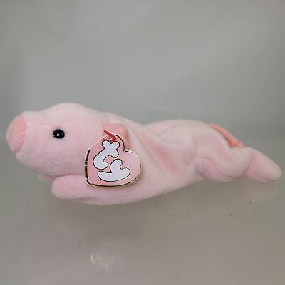 #ad TY Beanie Baby SQUEALER the Pig 3rd Gen Hang Tag Creased Faded Tags $27.89