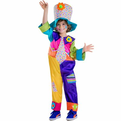 #ad Clown Costume For Boys Kids Polka Dotted Jumpsuit And Hat By Dress Up America $31.99