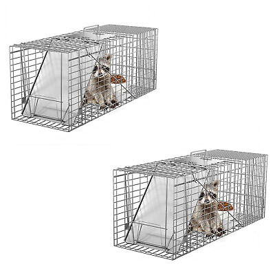 #ad 2X Animal Trap 32quot; Metal Cage for Live Rodent Humane Control Rat Squirrel Raccon $61.58