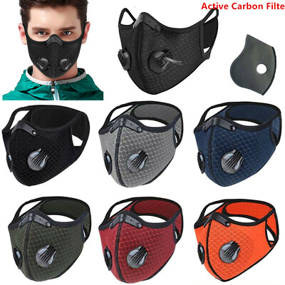 #ad Reusable Outdoor Mesh Air Purifying Face Mask Activate Carbon Filter Cycling $8.99