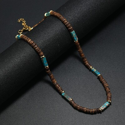 #ad Bohemia Geometric Tribal Ethnic Coconut Shell Beaded Necklace Men Jewelry $6.99