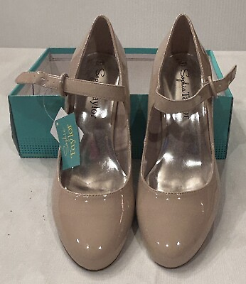 #ad Sophia Taylor Beige Patent Leather Heels•Mary Jane•Buckle Strap•Size 12•NWT $20.00