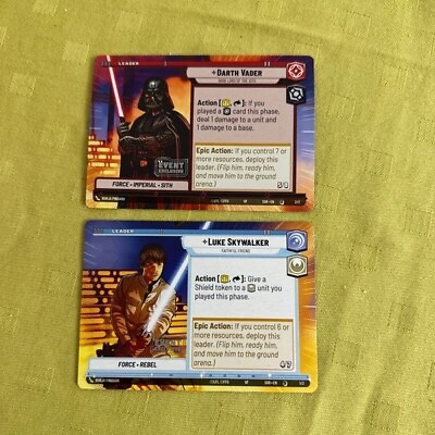 #ad STAR WARS UNLIMITED Darth Vader Luke Skywalker SET 2 Promo Cards 2023 EUR 72.00