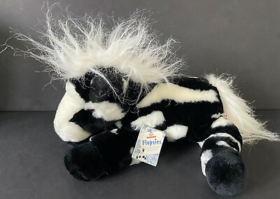 #ad Aurora Flopsies Geronimo Black White Horse Pony Plush Stuffed Animal 12quot; w Tag $13.49