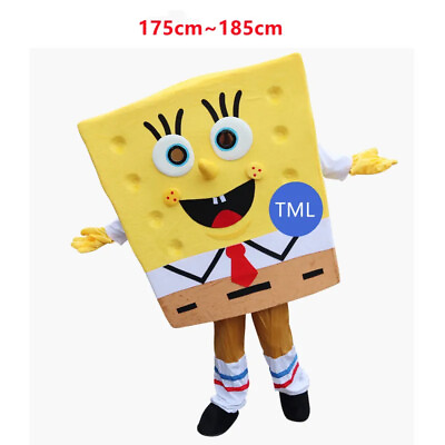 #ad 5.7 6ft Yellow Sponge Full Mascot for Adults Outfit Costume Halloween 175 185cm $237.49