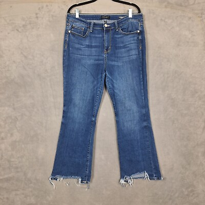 #ad Judy Blue Jeans Womens 15 32 Cropped Boot distressed raw hem stretch JB82416MD $29.00