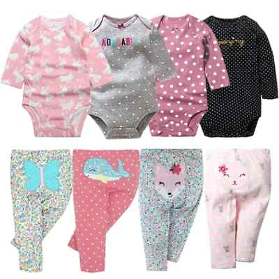 #ad 4PCS Baby Bodysuits4PCS Baby Newborn Clothing Jumpsuit Boyamp;girls Clothes Set $59.17