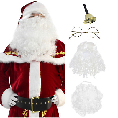 #ad Santa Beard and Wig Set Adult Santa Claus Costume Christmas Fancy Dress $11.99