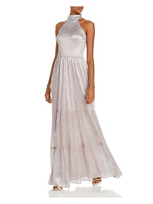#ad AQUA FORMAL Womens Sleeveless Halter Full Length Evening Fit Flare Dress $31.99