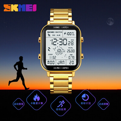 #ad LED 30m Waterproof Luxury Digital Stainless steel SKMEI 1888 Watch Wristwatch $16.34