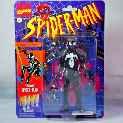 #ad Figure Toy Spider Man Marvel Legends Retro Series 6 Inch Symbiote Black Suit New $26.99